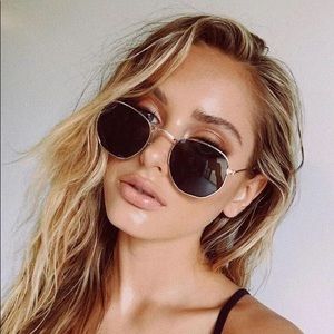 Gold Hexagonal RayBan Sunglasses